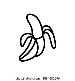 plantilla vectorial de diseño de icono de línea de banana