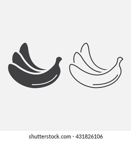 banana line icon, outline and solid vector sign, linear pictogram isolated on white, logo illustration