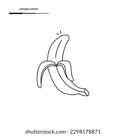 Banana Line Icon Vector Design.