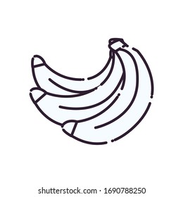 banana line style icon design, Fruit healthy organic food sweet and nature theme Vector illustration