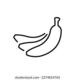 Banana, linear icon. Line with editable stroke