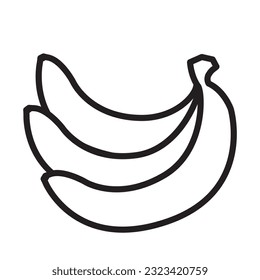 Vector de icono lineal de plátano. Icono lineal de fruta plástica aislado en fondo blanco. Icono de plátano en vector de moda de estilo lineal. Ilustración del vector