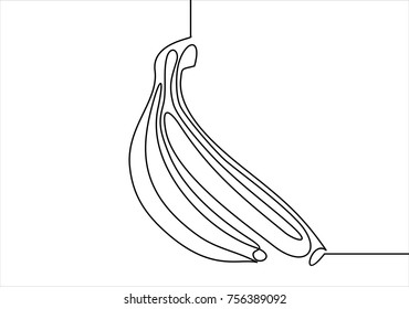 Banana line-continuous line drawing 