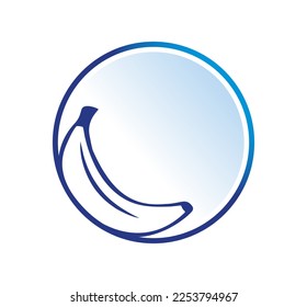 Banana Logo Circle Vector icon Sign illustration in white background isolated