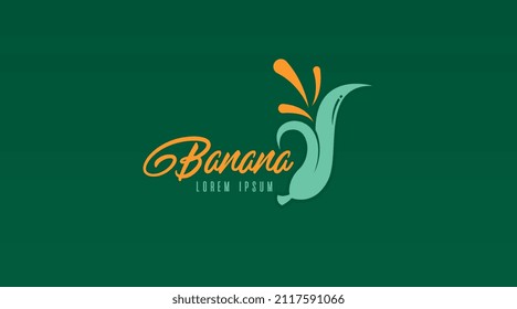Design-Konzept für das Banana-Logo, Vektorgrafik. Vorlage für das Fruchtlogo, Vektorgrafik