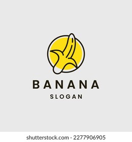 diseño del logo de banana. icono de línea de logotipo de estilo plano .