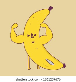 Banana logo design vector can be used for t-shirt design, cups
