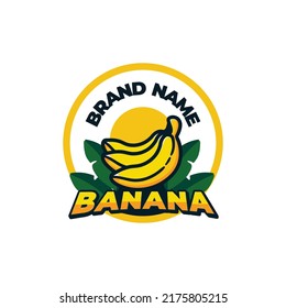 BANANA LOGO DESIGN WITH YELLOW AND GREEN COLOR COMBINATION