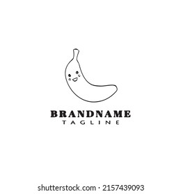 banana logo icon cartoon design template modern black vector