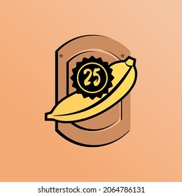 Icono de logotipo de banana ilustración vectorial adecuada para múltiples fines