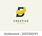 Banana logo icon vector. Modern letter B banana logo design illustration