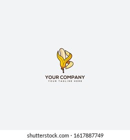 banana logo with letter B, banana nutrition logo, drink strong logo