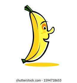 Banana logo mascot design vector illustration