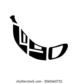 Banana logo siluet word mark illustration. Litterally write "logo" word