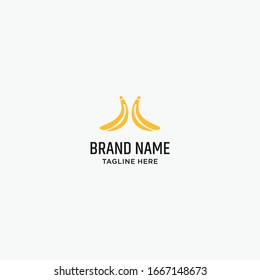 Banana logo template design in Vector illustration 