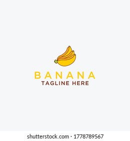Banana logo template, Health food design. - Vector	
