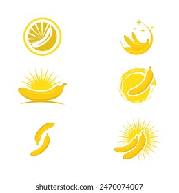 Diseño de ilustración de Vector de Plantilla de logotipo de plátano