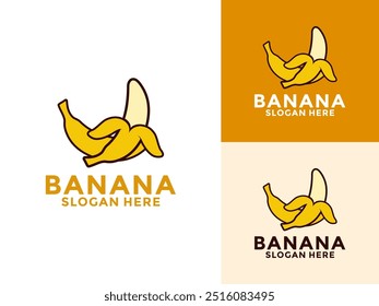 Banana logo vector, Flat design of Banana logo template