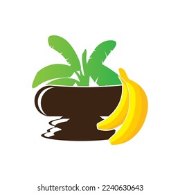 Logo de banana, diseño vectorial de ilustración de iconos
