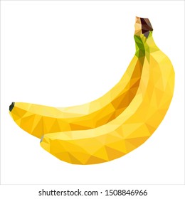 banana low poly vector illustration
