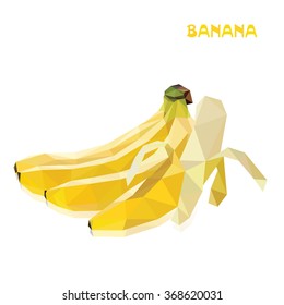 Banana Low Poly , Wallpaper , illustration