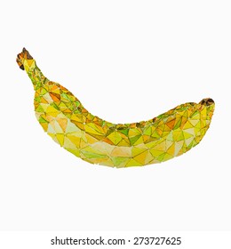 Banana Low Poly Watercolor Vector