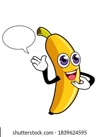 banana mascot cartoon in vector
