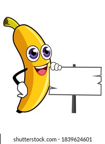 caricatura de mascota bananera en vector