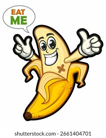 Dibujos animados de la mascota del plátano en Vector