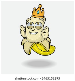 Banana Mascot Character Cartoon With Happy expression. For brand, label, packaging and product. Vector Illustrations