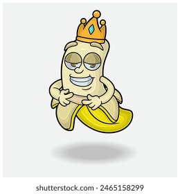 Banana Mascot Character Cartoon With Love struck expression. For brand, label, packaging and product. Vector Illustrations