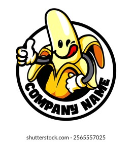 banana mascot logo company for your brand
