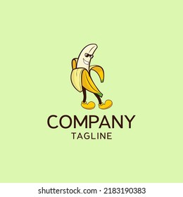 Banana mascot logo design vector