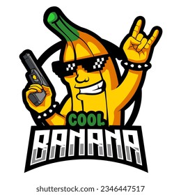 Banana mascot logo design vector with modern illustration concept