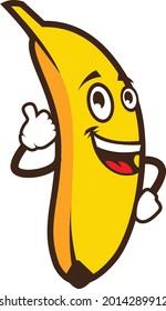 Ilustración del vector de mascota bananero. Adecuado para empresas y niños.