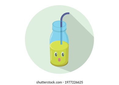 Banana Milkshake Design in a Bottle