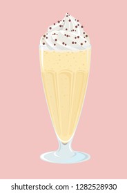 banana milkshake vector illustration