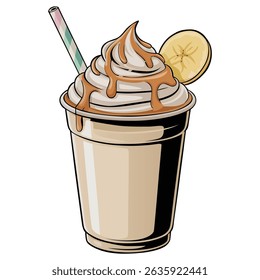 Milkshake de banana com chantilly