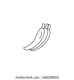 Banana minimal line icon vector