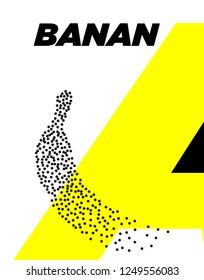 Banana modern halftone dot poster with bright colors