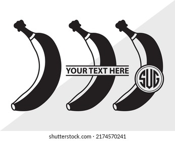 Banana Monogram SVG Printable Vector Illustration