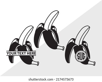 Banana Monogram SVG Printable Vektorgrafik