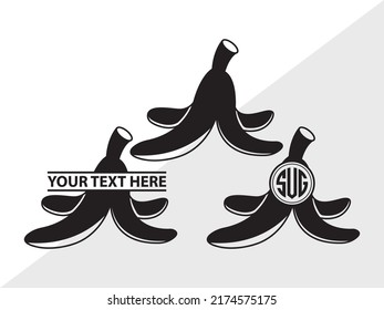 Banana Monogram SVG Printable Vector Illustration