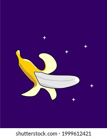 Diseño vectorial de iconos de la luna de plátano.
