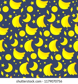 Banana with moon and stars 