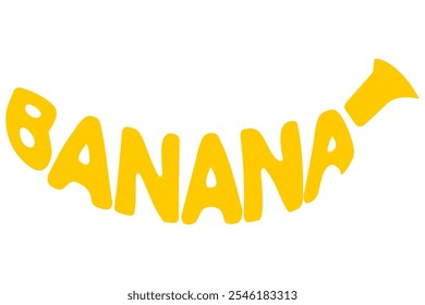 banana name of a fruits in the form a fruit logo creative and original for your business or company logotype vector illustration