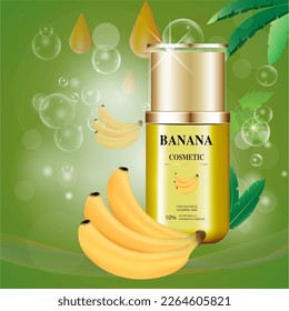 Banana natural cosmetics vector illustration.