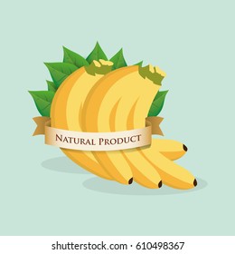 banana natural product label vector illustration eps 10