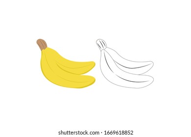 Paquete de ilustración de frutas vectoriales bananeros