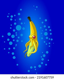 banana octopus in the beautiful and rich colors	